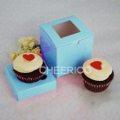 1 Window Baby Blue Cupcake Box w finger hole ($1.25/pc x 25 units)