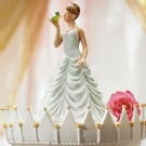 Princess Bride Kissing Her Frog Wedding Cake Topper 